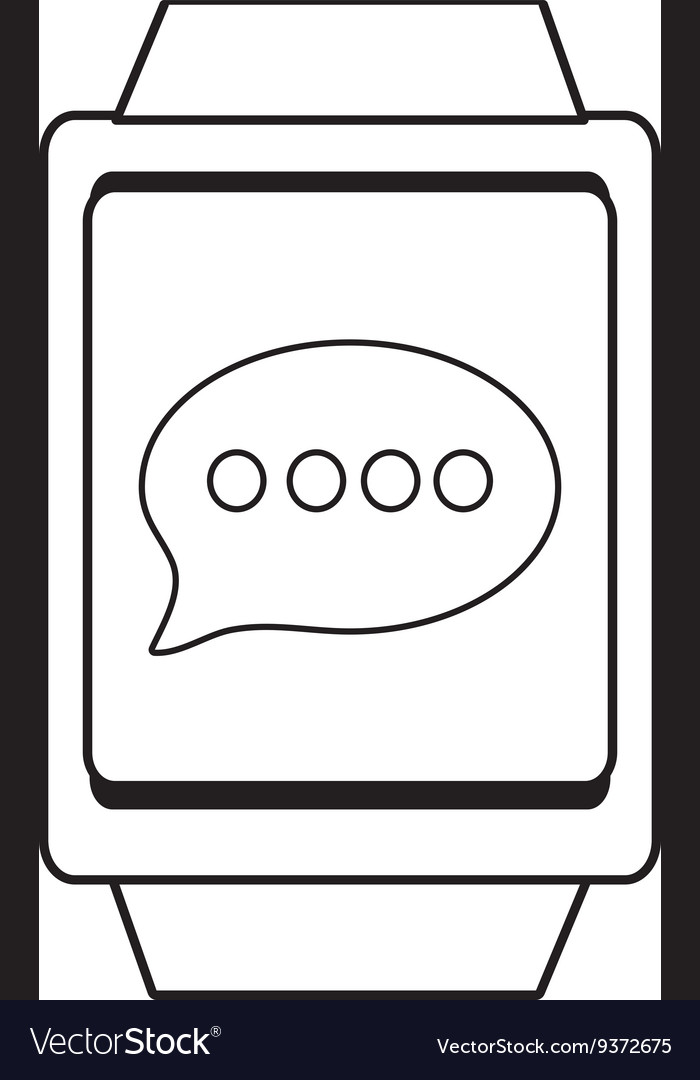 Square watch and message icon graphic