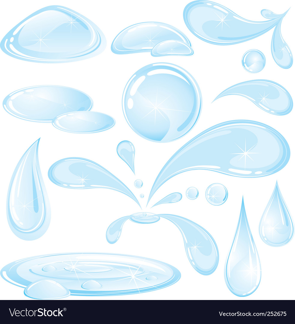 Water droplets Royalty Free Vector Image - VectorStock