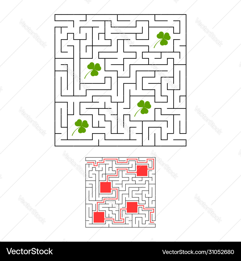 Abstract labyrinth educational game for kids Vector Image