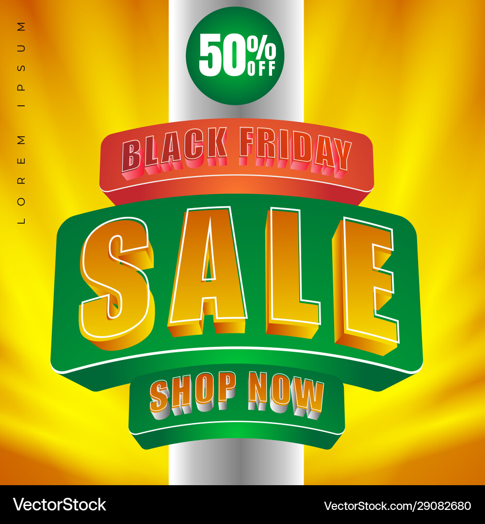 Black friday sale design badge text effect Vector Image