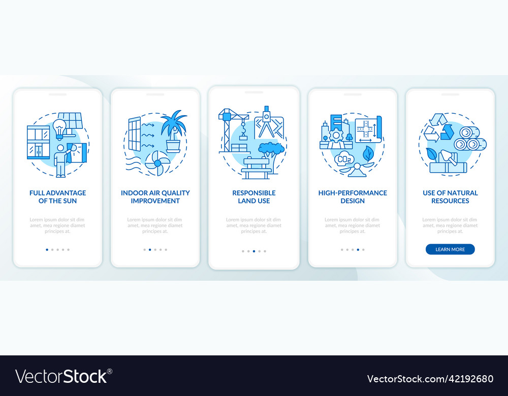 Eco Friendly Architecture Principles Blue Vector Image Eco Friendly Architecture Principles Blue Vector Image