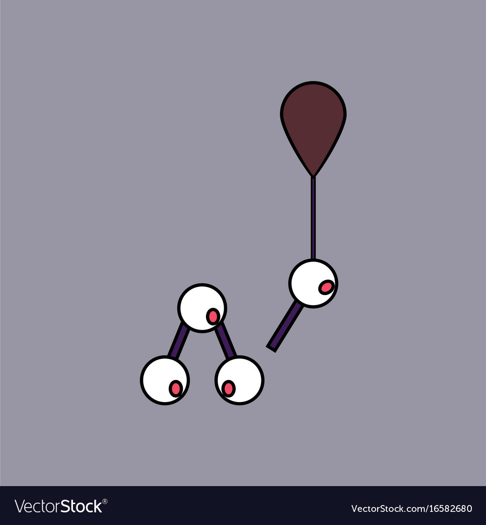 Flat icon design collection molecules and balloon