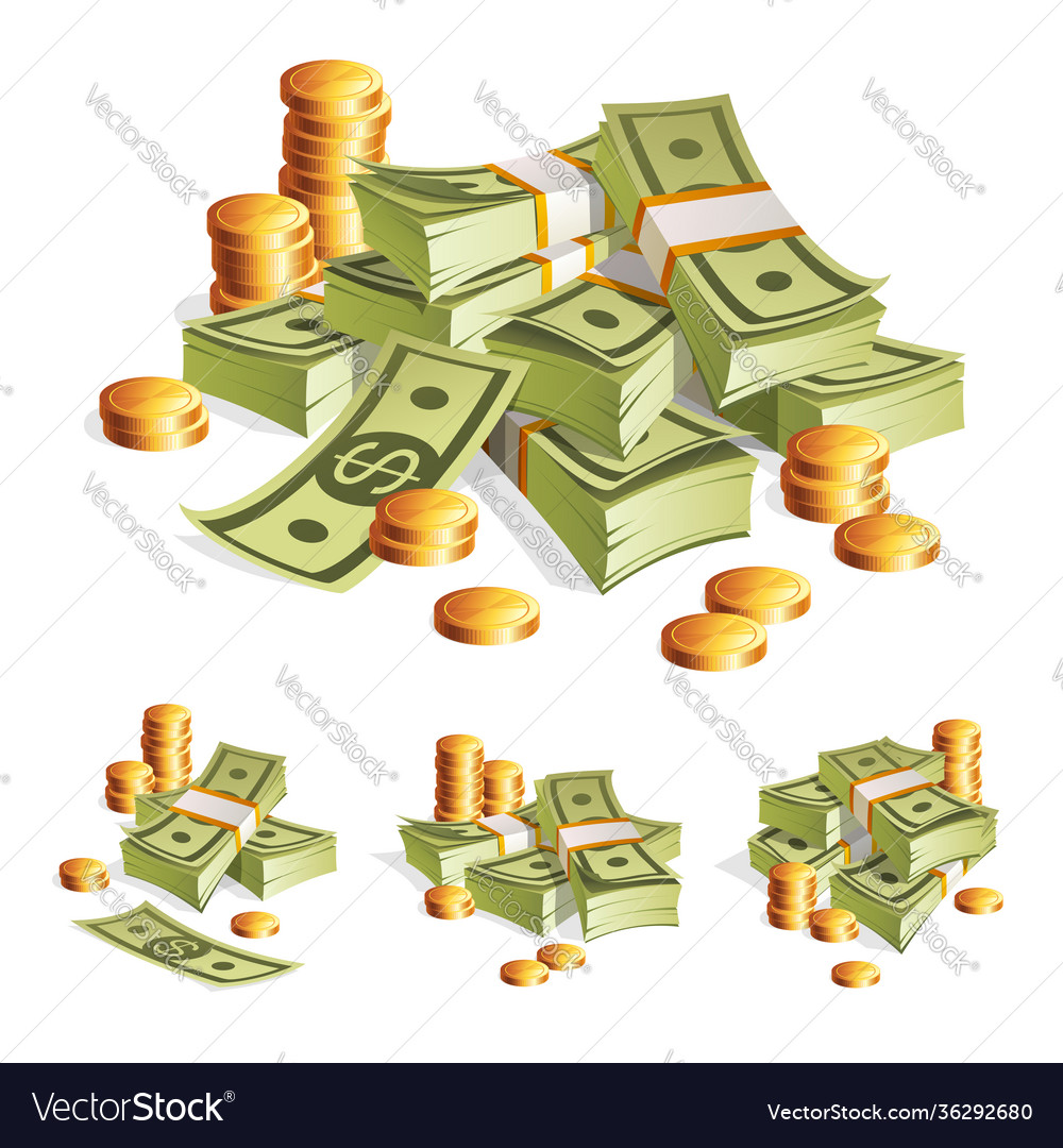 Packing in bundles banknotes Royalty Free Vector Image