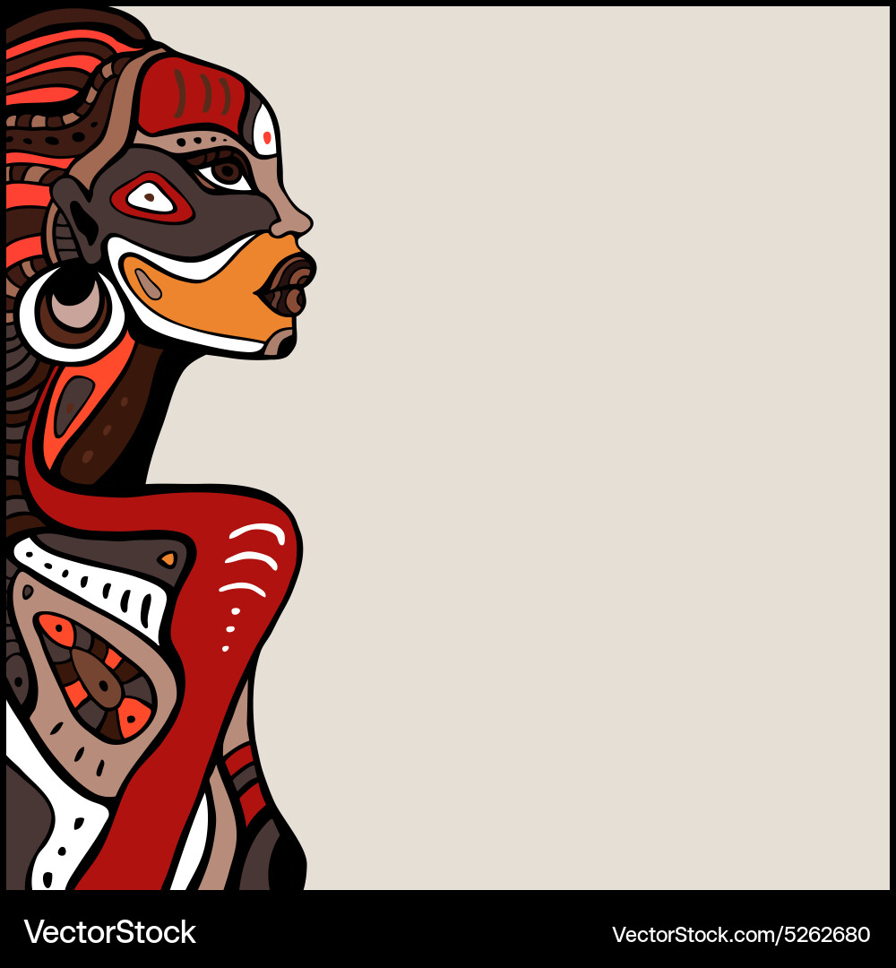 Profile beautiful african woman Royalty Free Vector Image
