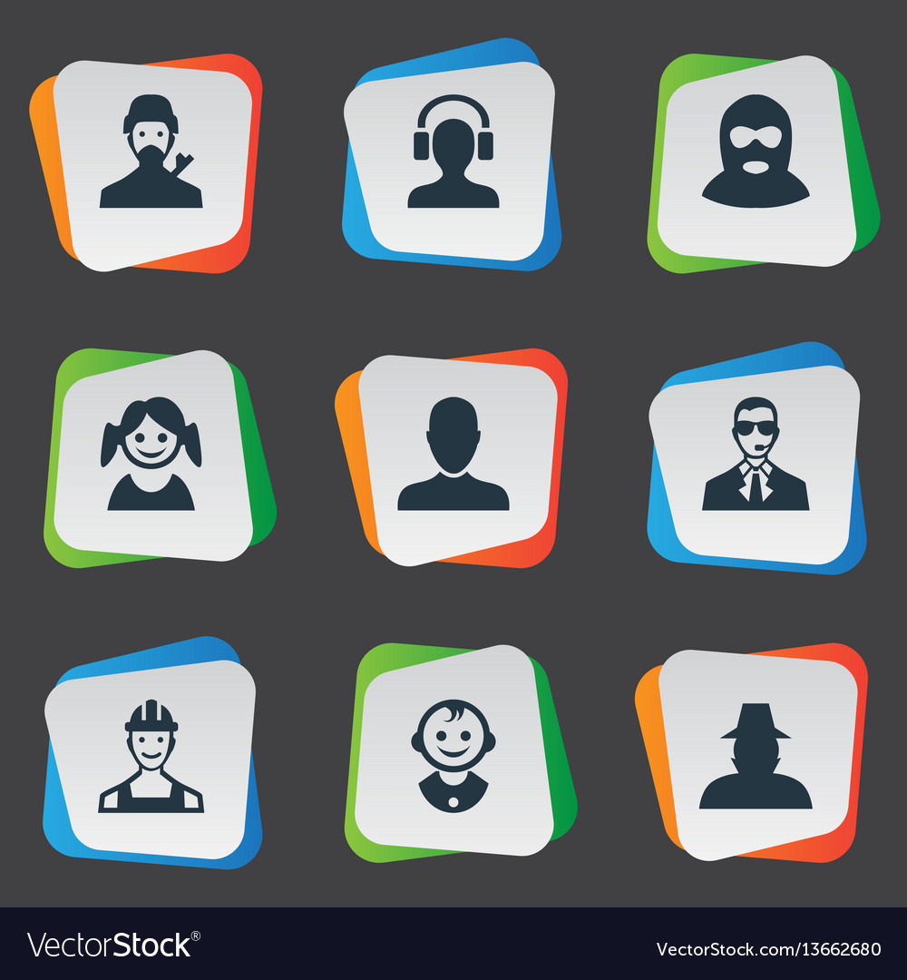 Set of simple human icons