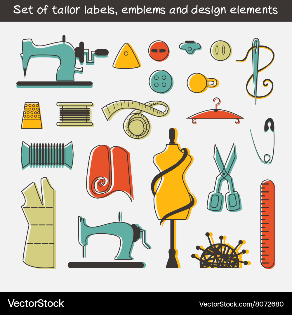 Set tailor labels emblems and design elements Vector Image