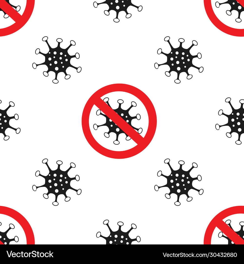 Stop coronavirus seamless pattern Royalty Free Vector Image