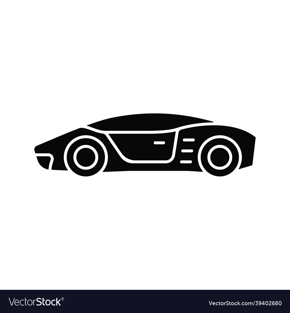 Supercar black glyph icon Royalty Free Vector Image