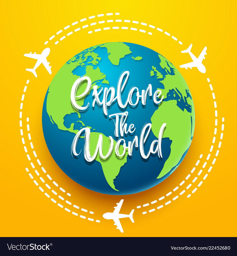 Time to travel explore the world with aircraft Vector Image