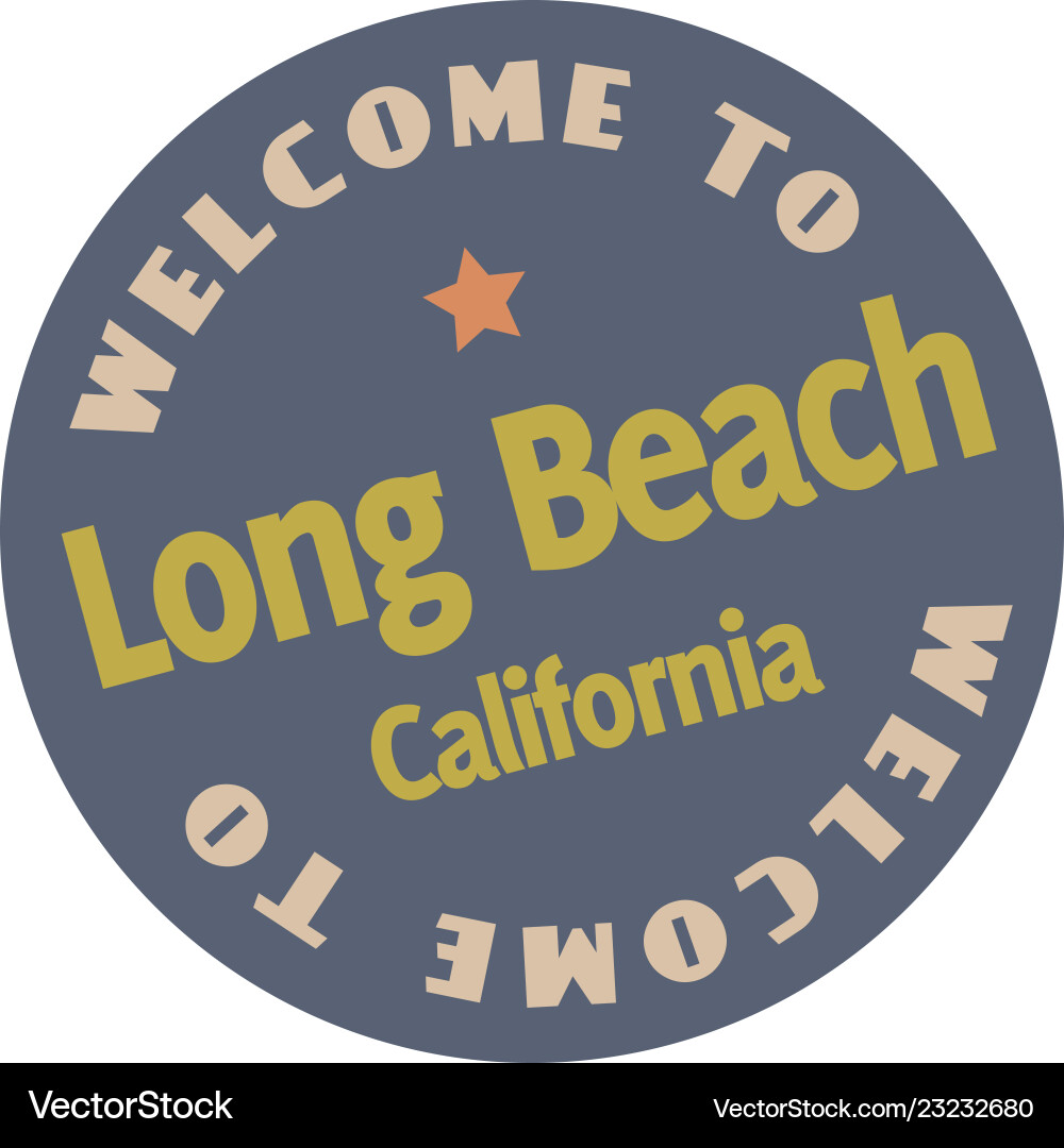 to long beach california Royalty Free Vector Image