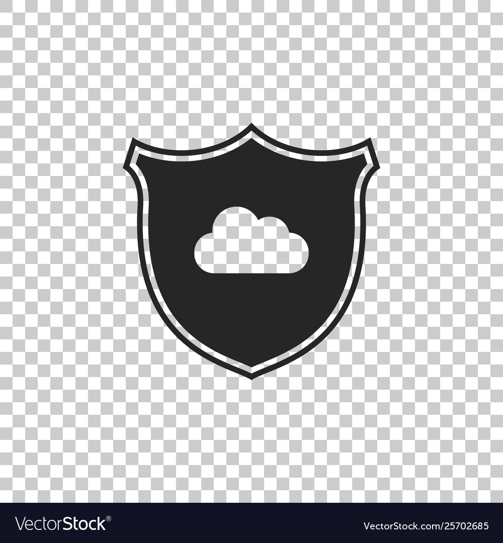 Cloud and shield icon isolated on transparent