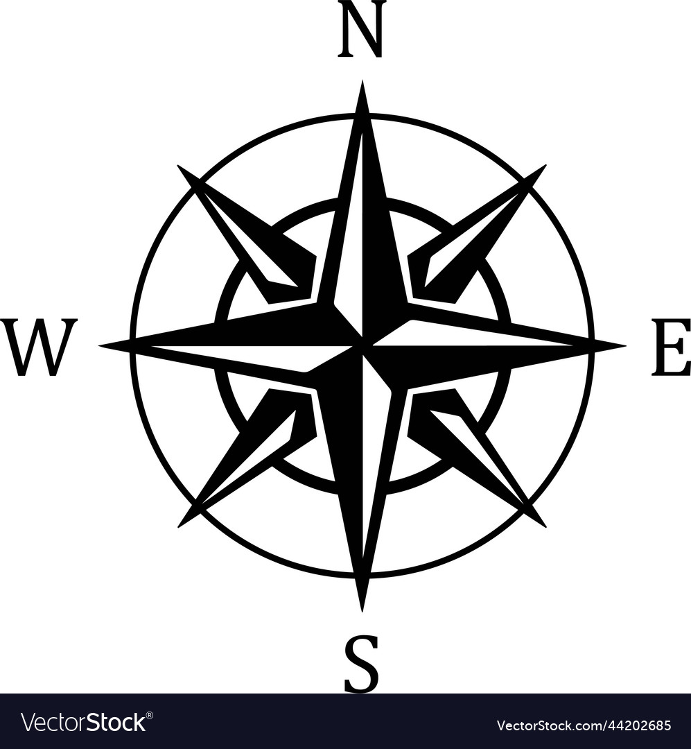 Compass Symbol North South West East Adventure Vector 44202685 