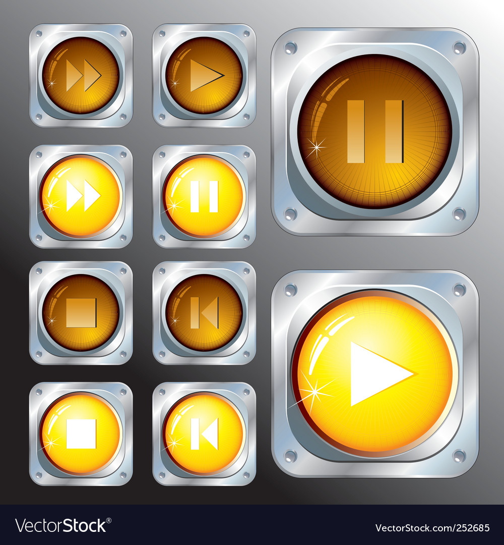 Control buttons Royalty Free Vector Image VectorStock