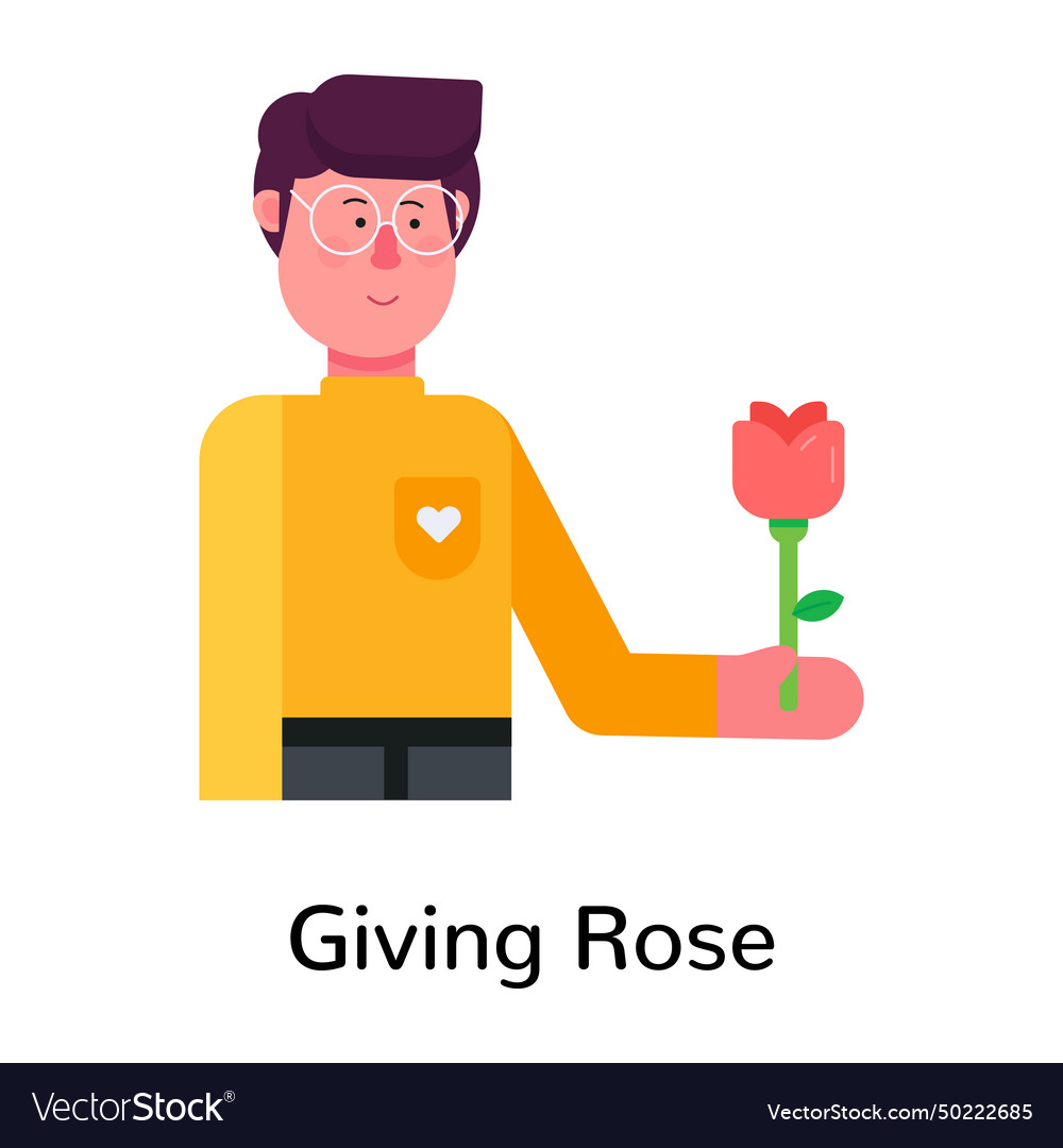 Giving rose Royalty Free Vector Image - VectorStock