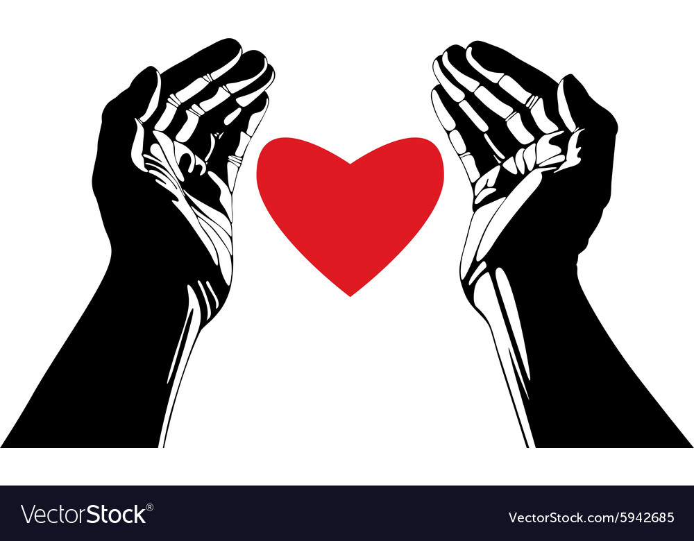 Hand with heart symbol Royalty Free Vector Image