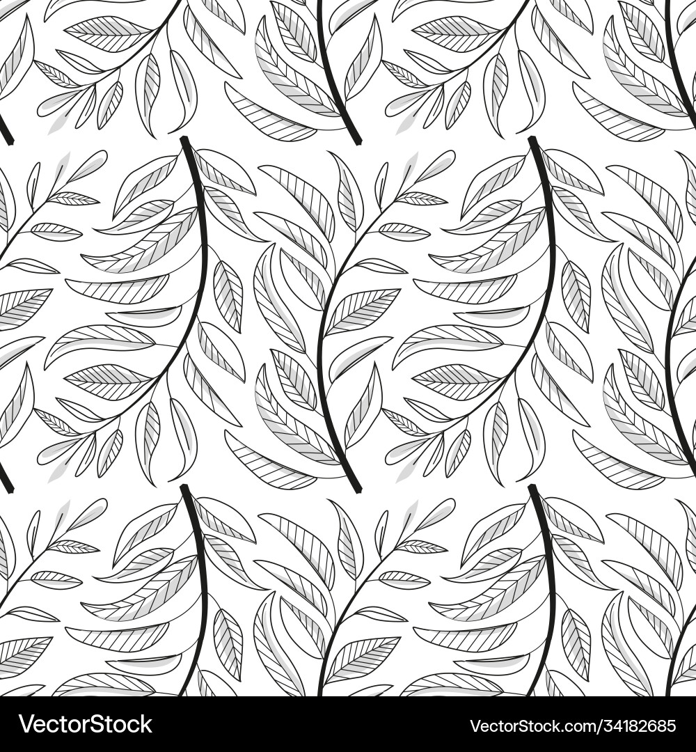 Leaves seamless pattern Royalty Free Vector Image