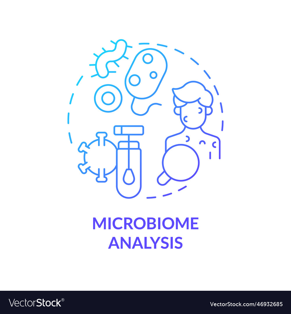 Microbiome analysis blue gradient concept icon Vector Image