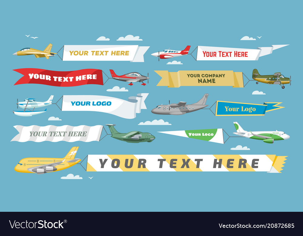 Plane Banner Airplane Or Aircraft With Royalty Free Vector