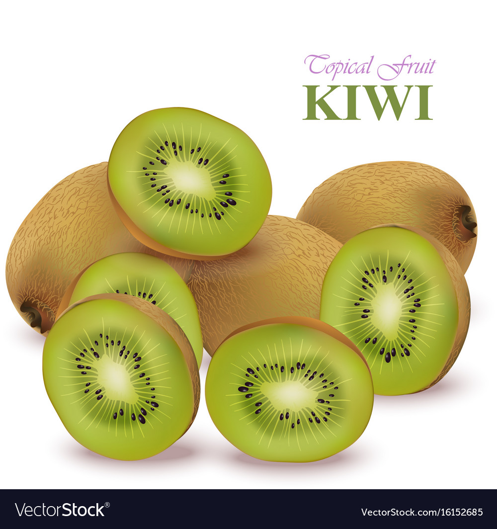 Realistische Kiwi isoliert auf weiß