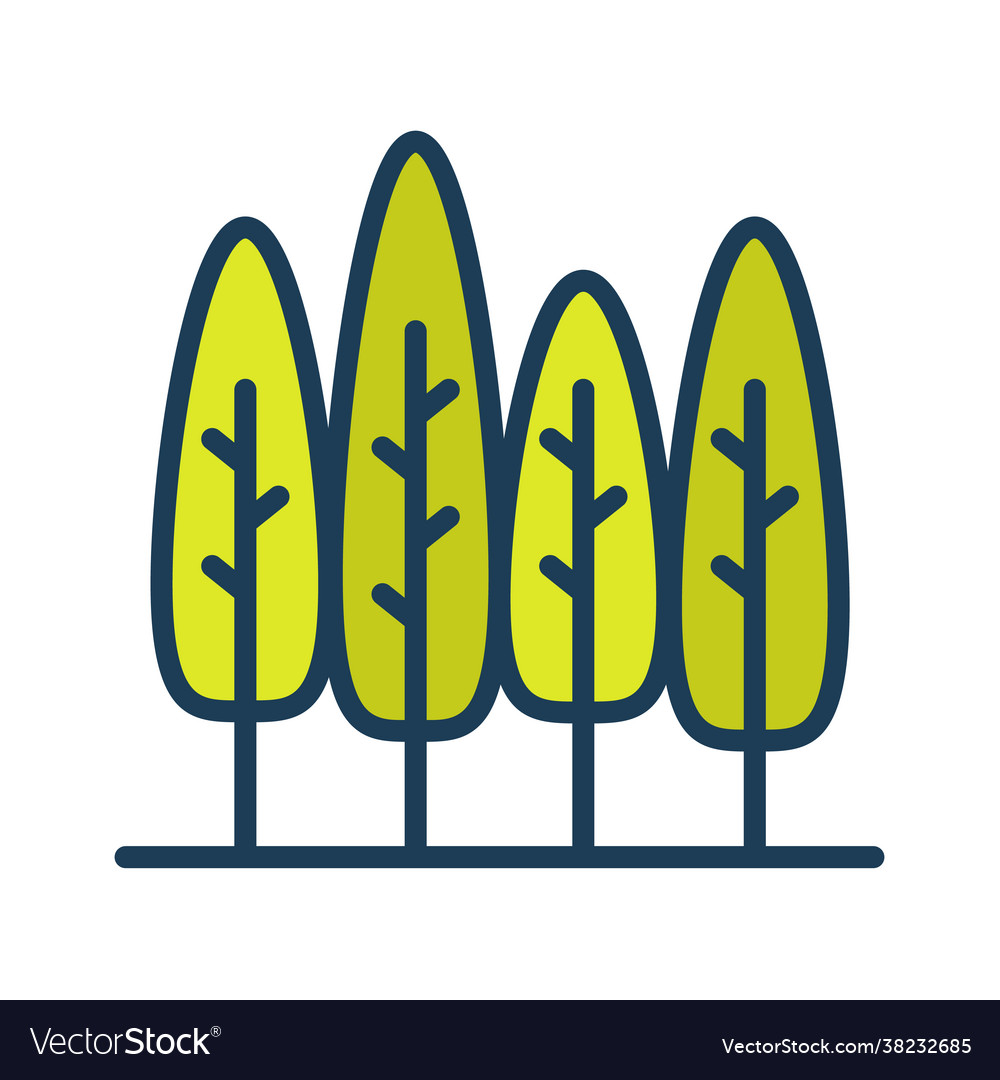 Tree wood single isolated icon with filled line Vector Image