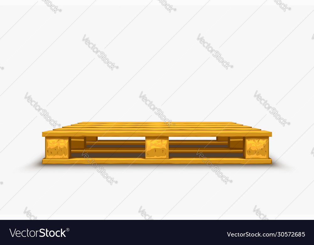 Wooden pallet empty on white Royalty Free Vector Image