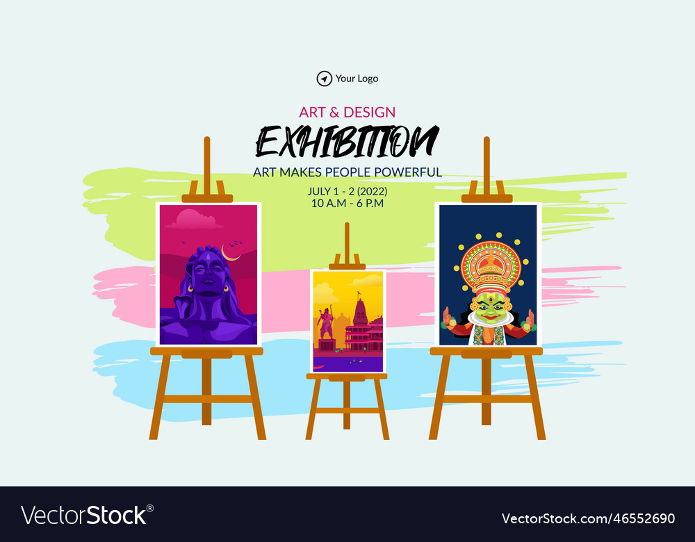 Art and design exhibition landscape banner design Vector Image