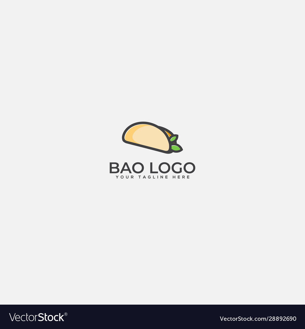 Bao logo chinese food and restaurant Royalty Free Vector