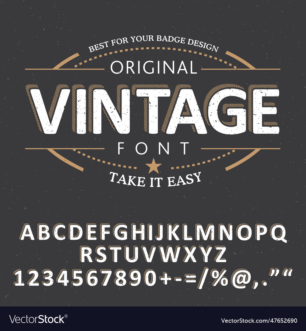 Fresh Vintage Font Poster Royalty Free Vector Image