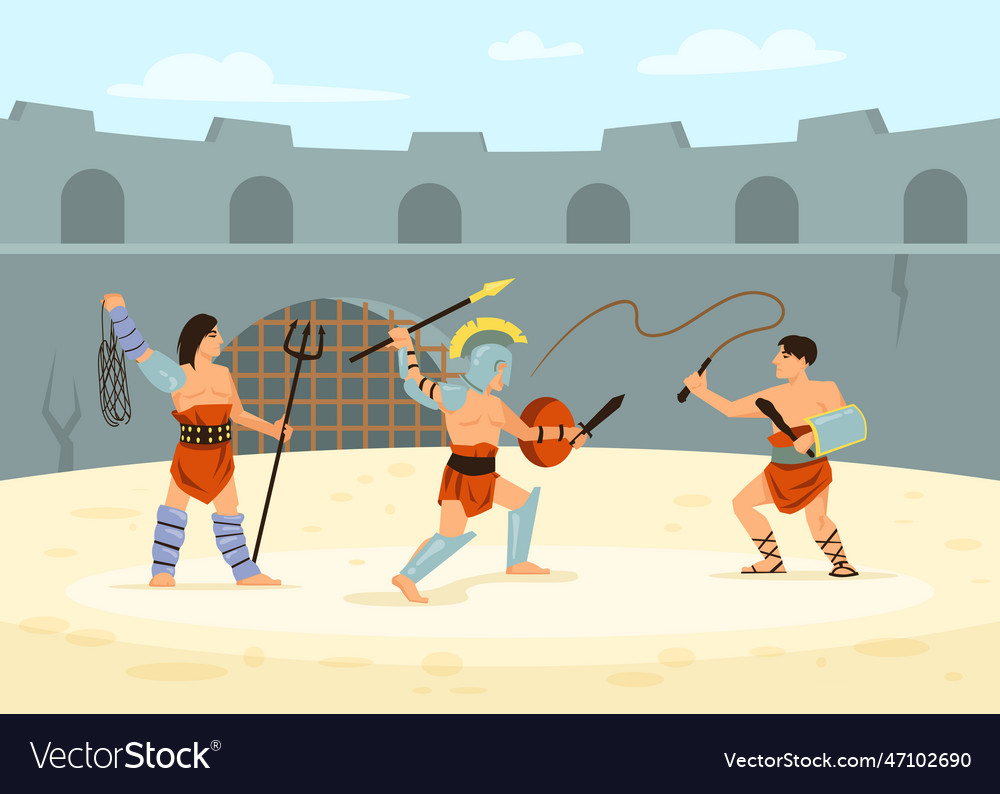 Roman soldiers defeating each other in battle Vector Image