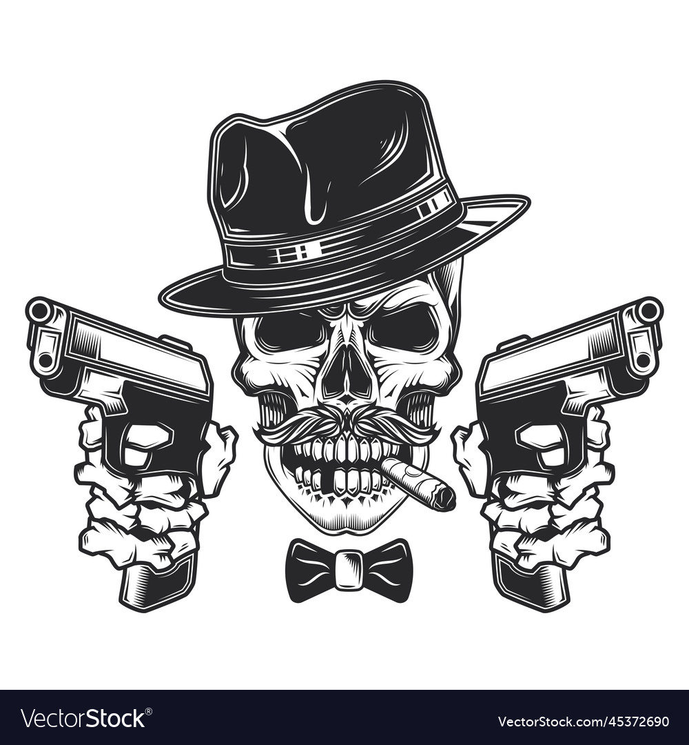 Skull is a gangster Royalty Free Vector Image - VectorStock