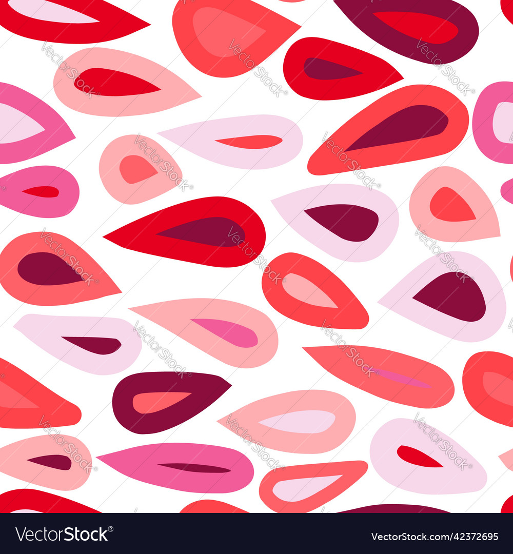 Creative raindrops seamless pattern abstract red vector image Creative raindrops seamless pattern abstract red