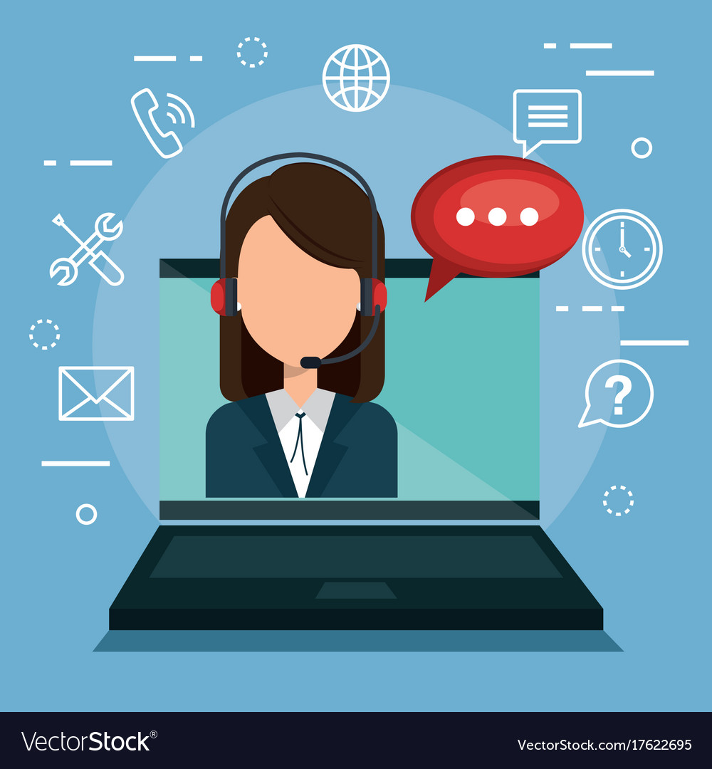 customer-service-agent-with-settings-royalty-free-vector