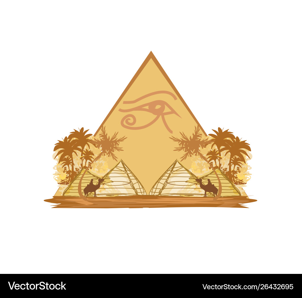 Egypt symbols and pyramids Royalty Free Vector Image