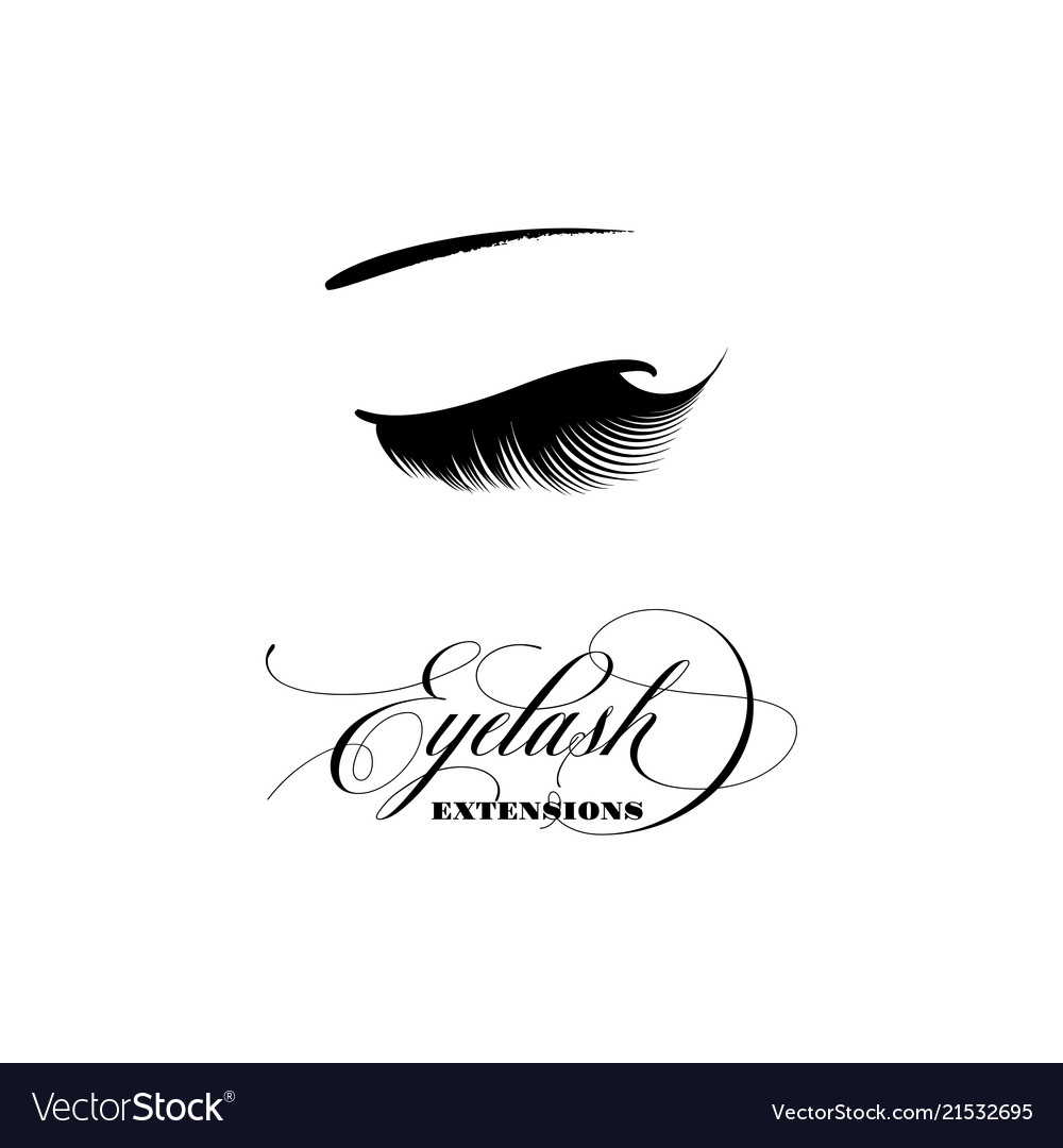eyelash extension banner template for makeup and vector image
