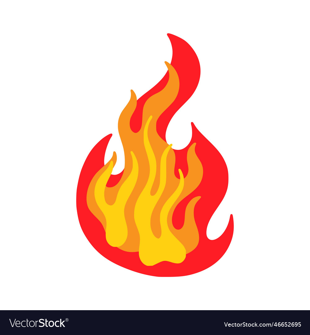 Fireflame cartoon hell fire flame hot blaze Vector Image