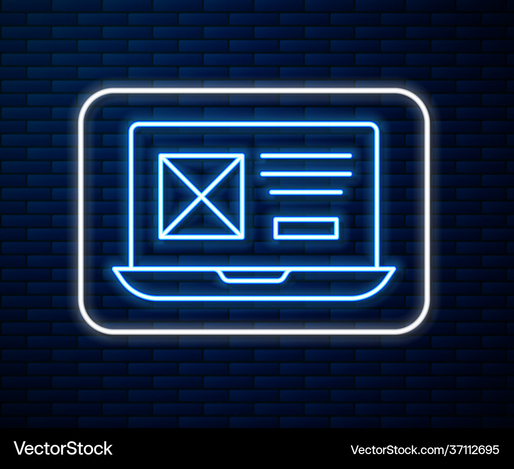 Glowing neon line ui or ux design icon isolated Vector Image