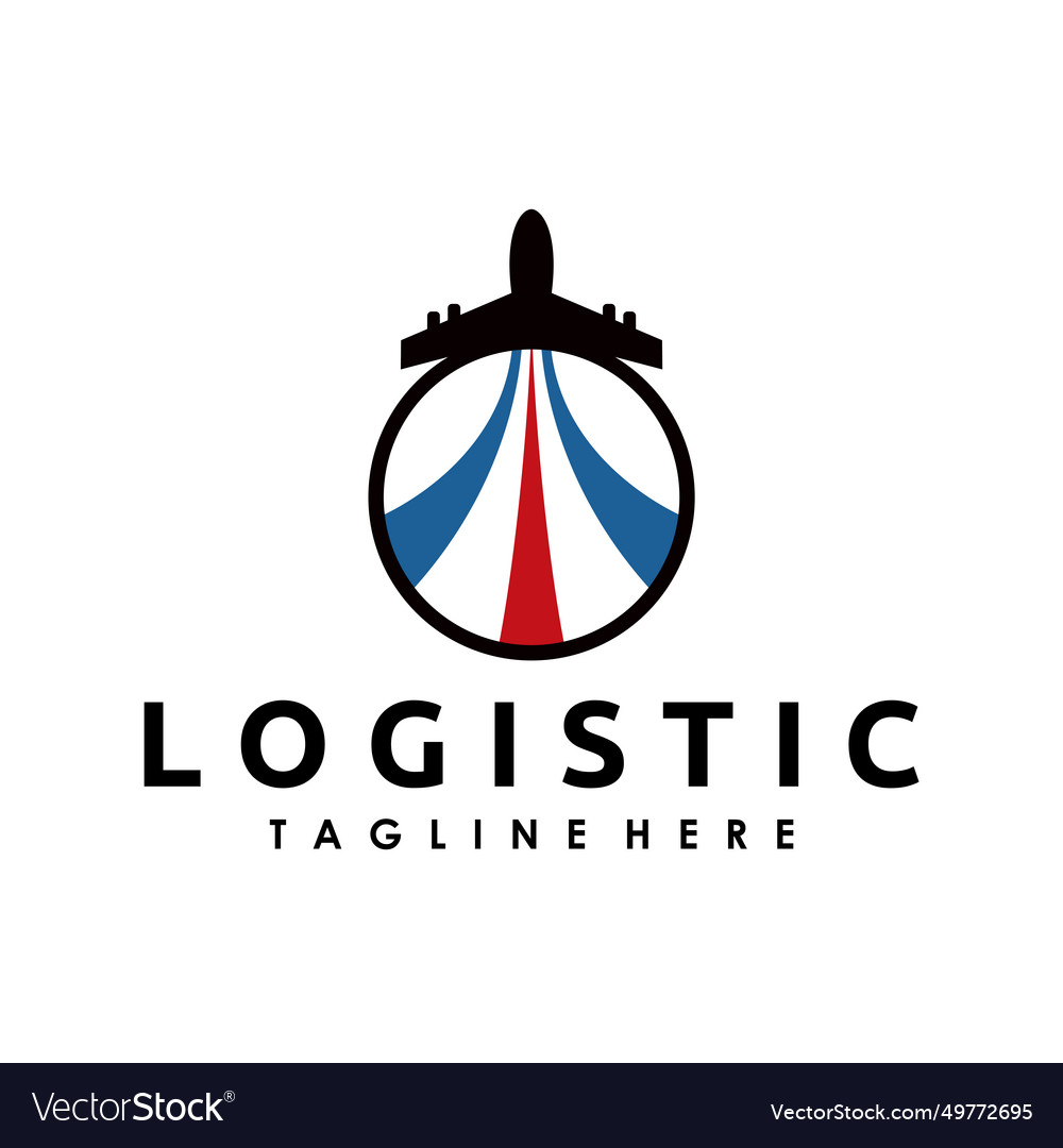 Plane logistics logo design Royalty Free Vector Image