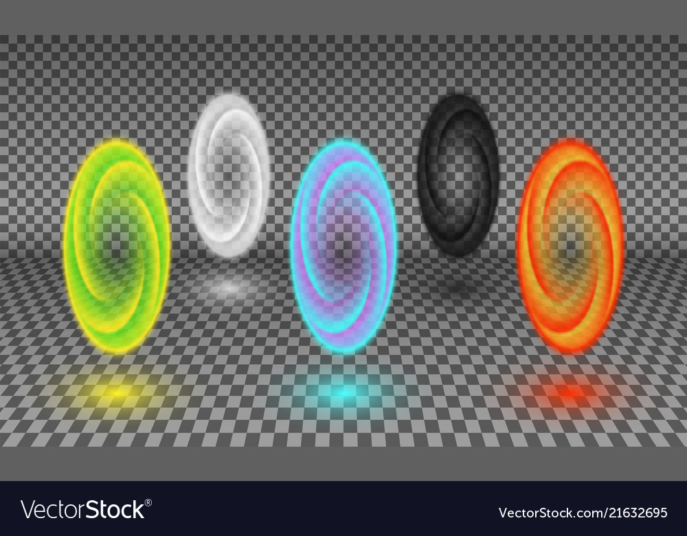 Various color portals isolated Royalty Free Vector Image