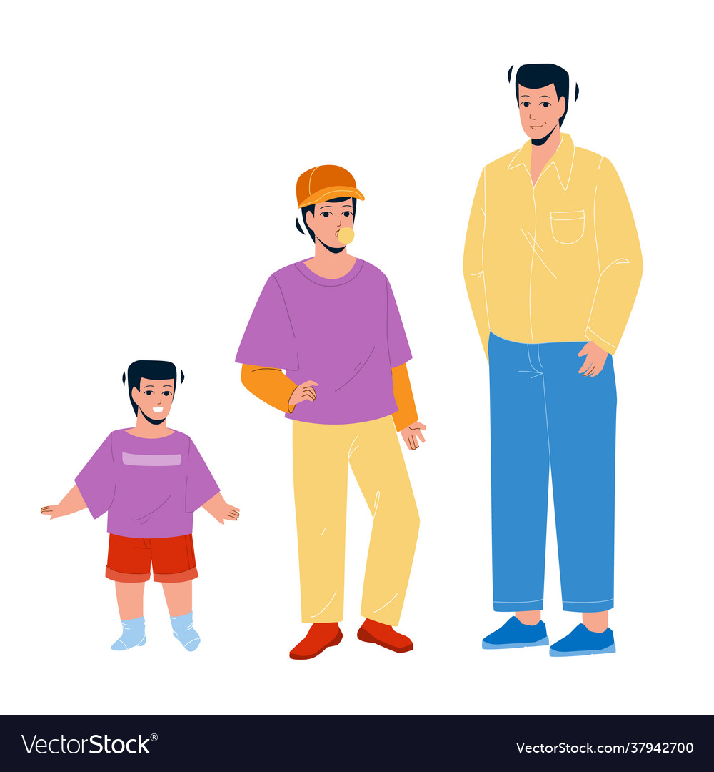 Boy growing up to man Royalty Free Vector Image