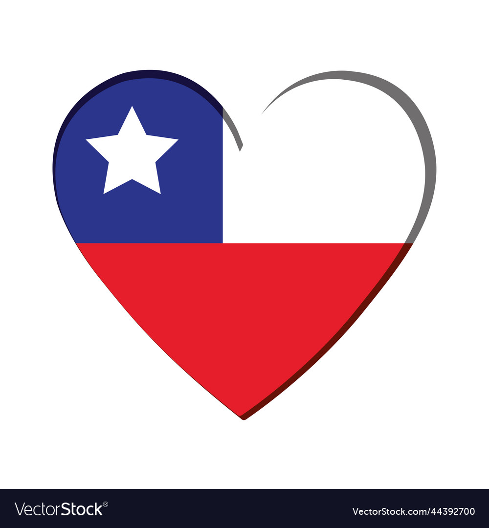 Isolated heart shape with the flag of chile Vector Image