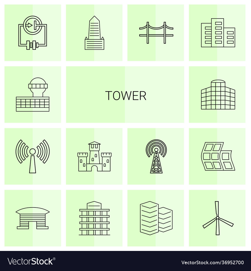 Tower icons Royalty Free Vector Image - VectorStock