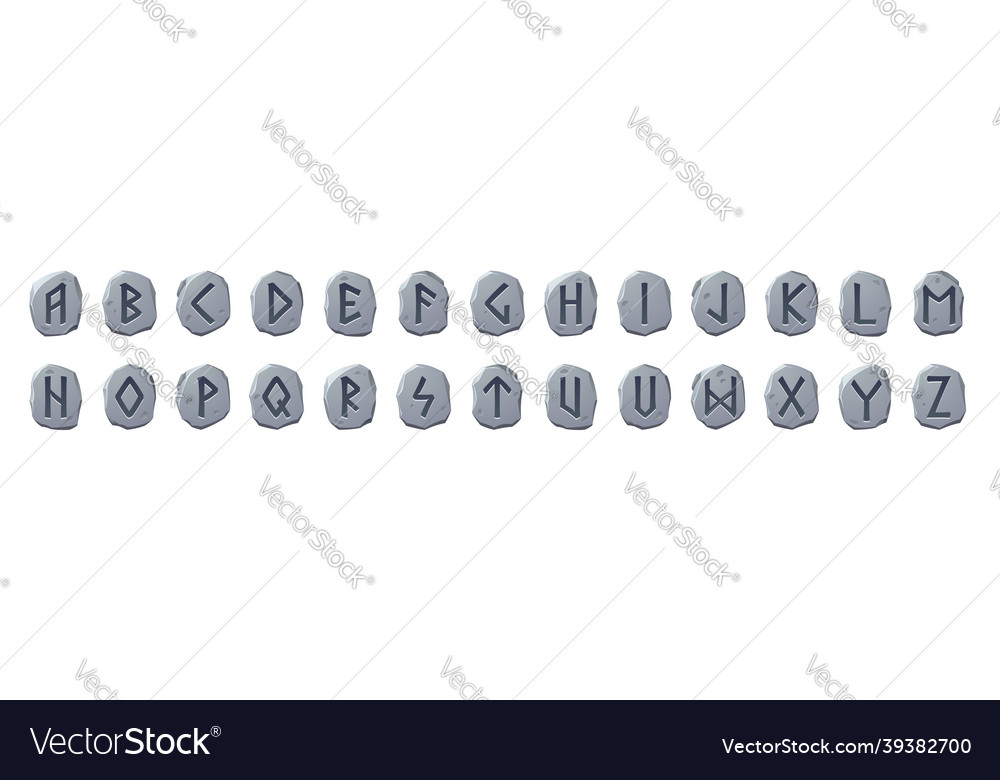 Viking runes alphabet celtic font with runic signs vector image Viking runes alphabet celtic font with runic signs