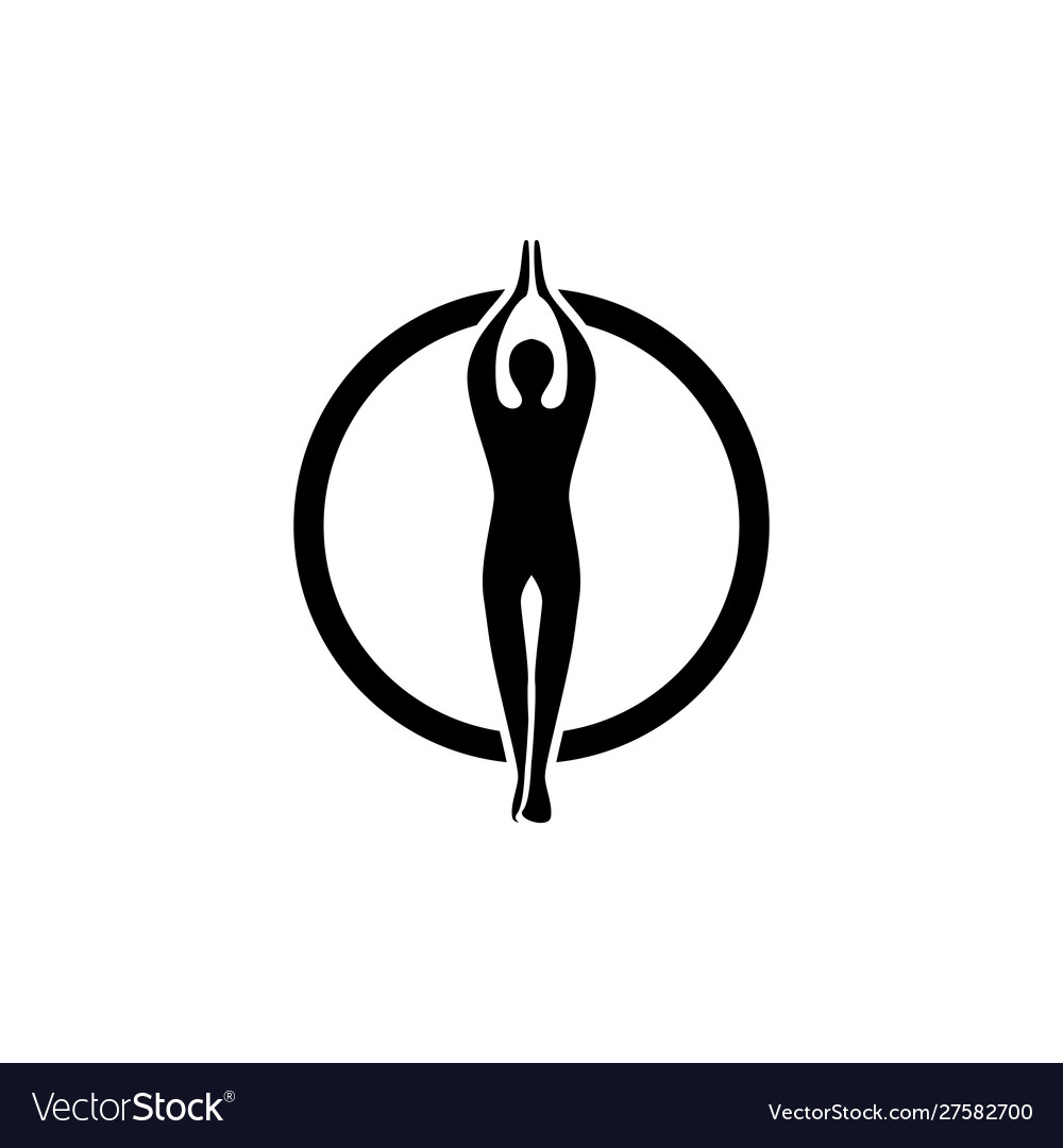 Woman yoga silhouette character Royalty Free Vector Image