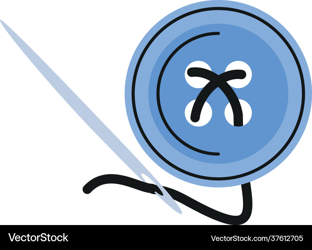 Button and needle Royalty Free Vector Image - VectorStock