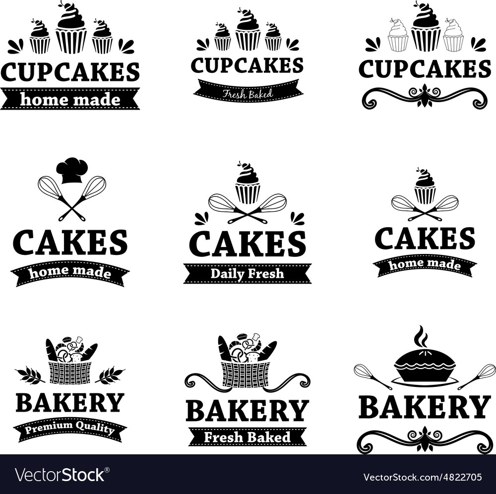 Collection of vintage retro bakery logo labels Vector Image