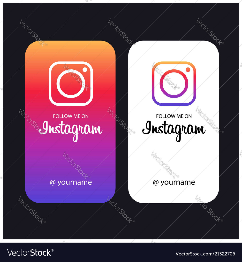 Follow Me On Instagram Creative Cards Royalty Free Vector