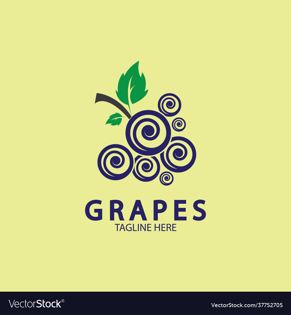 Grapes logo icon isolated organic wine branding Vector Image