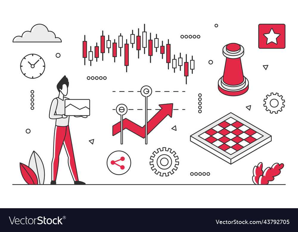 Stock market buy sell Royalty Free Vector Image