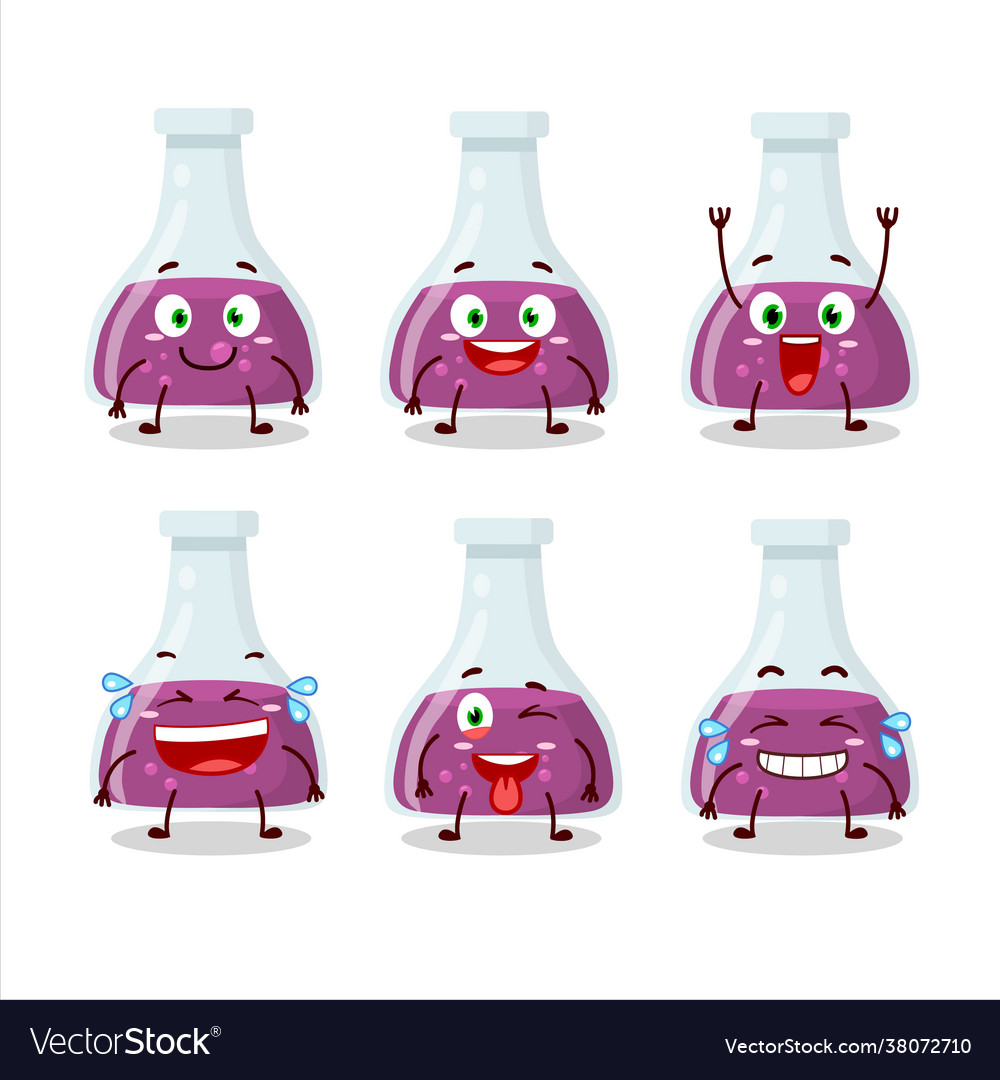 Cartoon character purple potion with smile