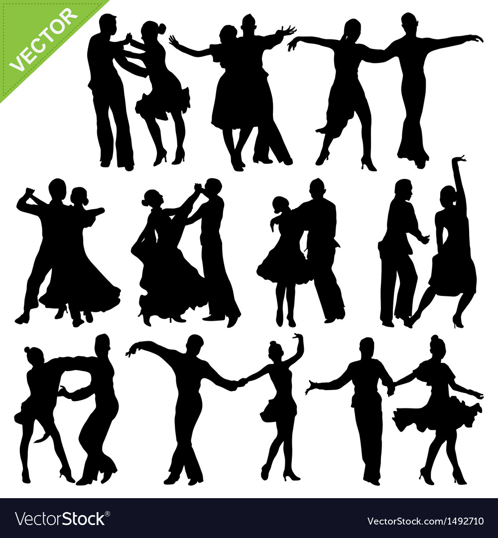 Dancing silhouettes Royalty Free Vector Image - VectorStock